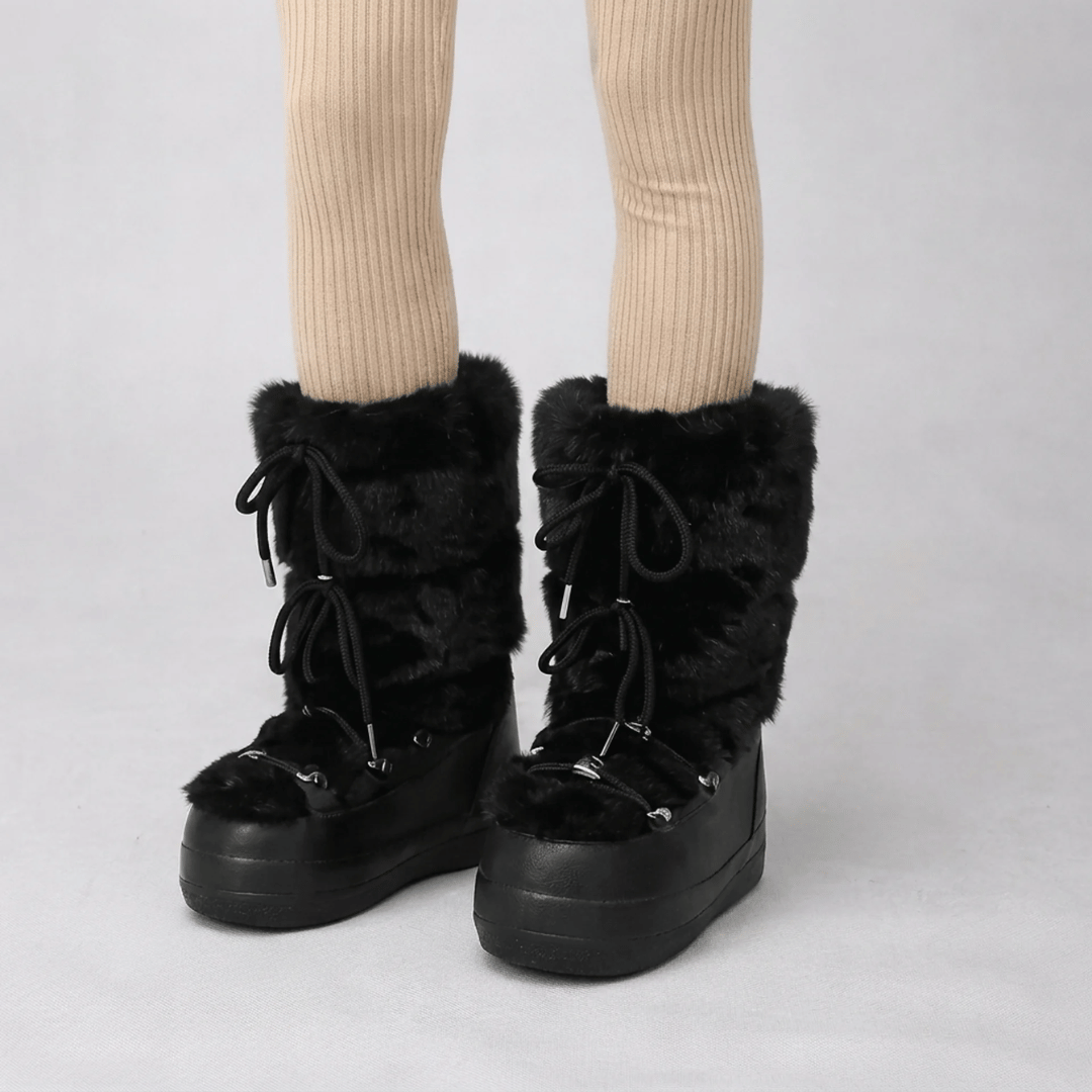 Bota Feminina para Neve Antiderrapante com Pelúcia Forglows