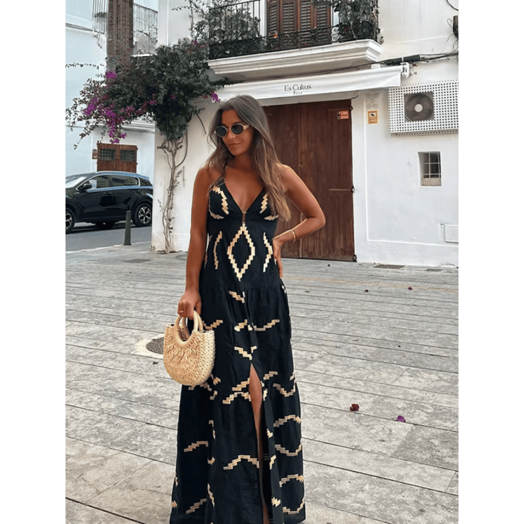 Vestido Feminino Longo com Estampa Geométrica Vicky Forglows