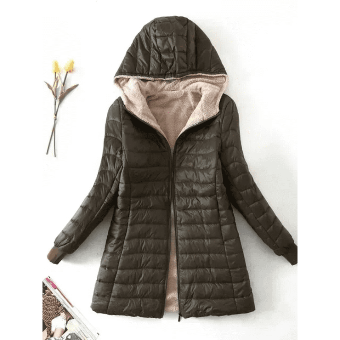 Jaqueta Feminina Puffer Longa com Pelúcia Forglows