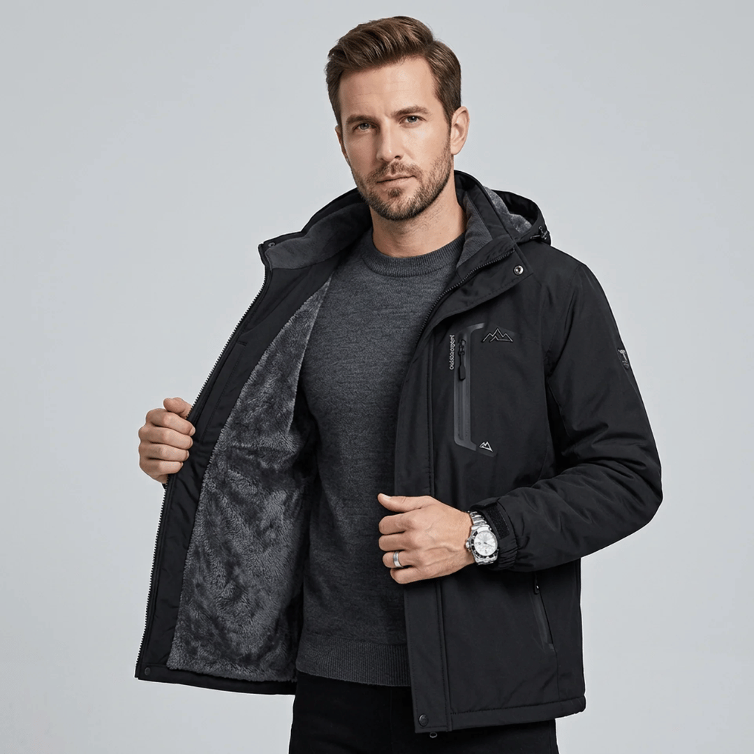 Jaqueta Masculina Forrada com Capuz para Neve Forglows