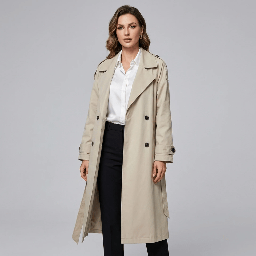 Trench Coat Feminino Alongado com Faixa para Amarração Forglows