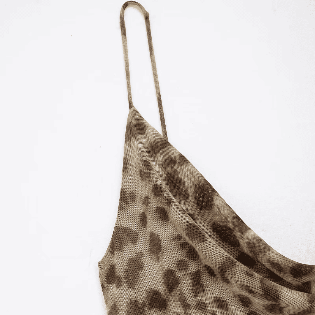 Vestido Feminino Longo Animal Print em Tule Forglows