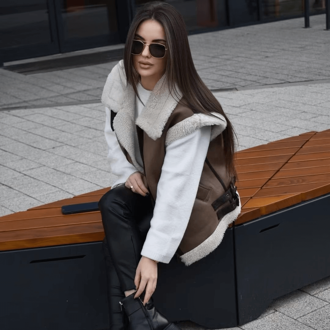 Maxi Colete Feminino com Pelo Forglows