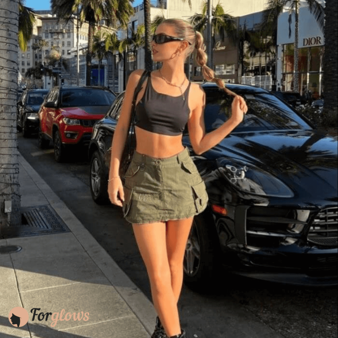 Saia Feminina Cargo Fergie com Regulagem na Cintura Forglows