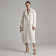 Sobretudo Feminino de Lã Branco Forglows