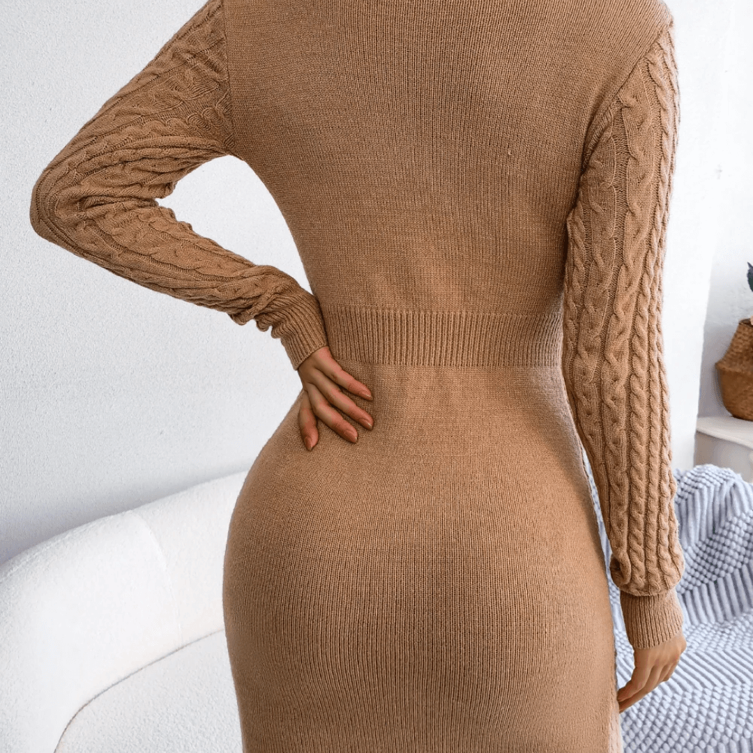 Vestido Feminino Manga Longa Tricot Petúnia Forglows