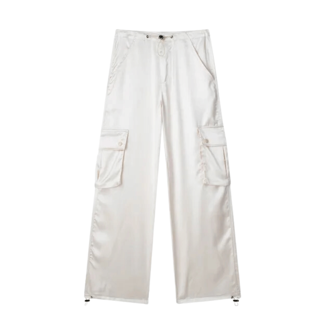 Calça Feminina Cargo Acetinada Forglows