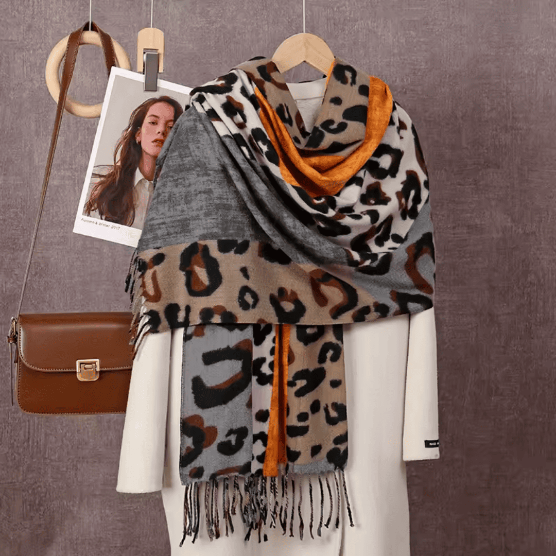 Xale Feminino em Cashmere Animal Print Colorido Forglows