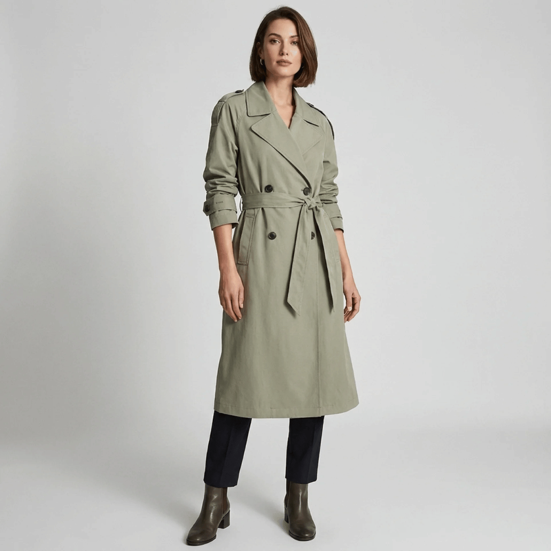 Trench Coat Feminino Alongado com Faixa para Amarração Forglows