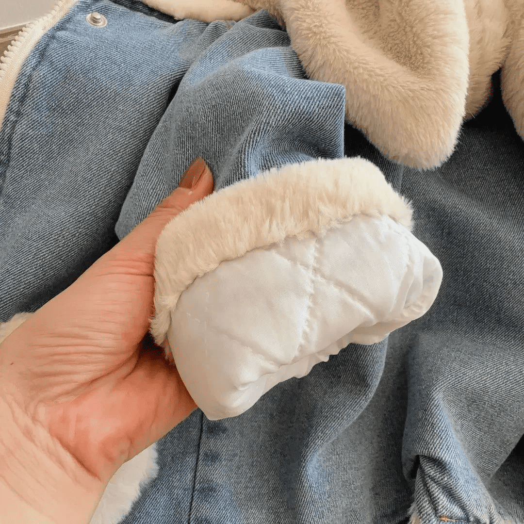 Jaqueta Jeans Infantil Forrada com Pelúcia Forglows