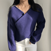 Blusa Feminina de Tricô Transpassada Londres Forglows
