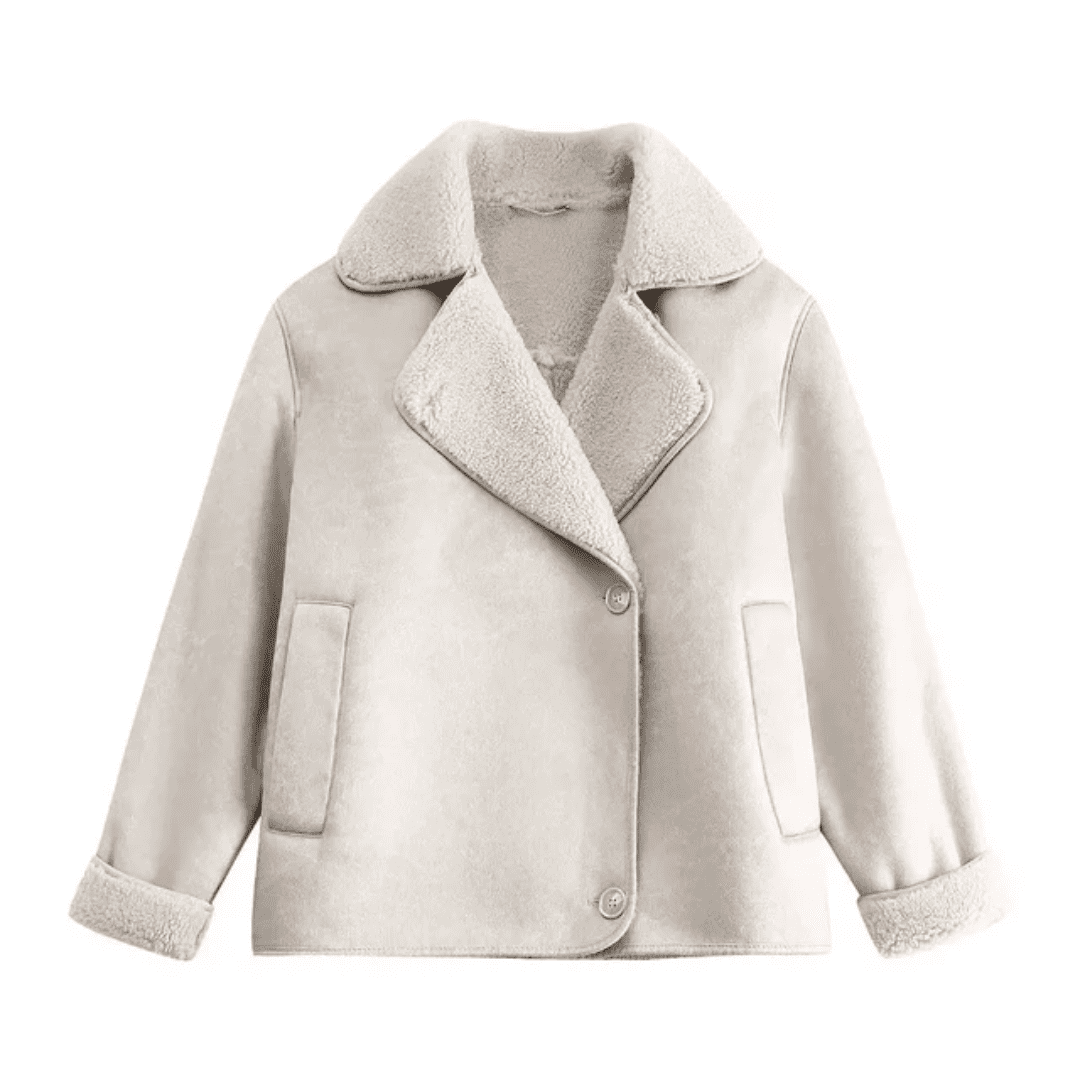 Casaco Feminino Couro Nobuck com Pelúcia Forglows