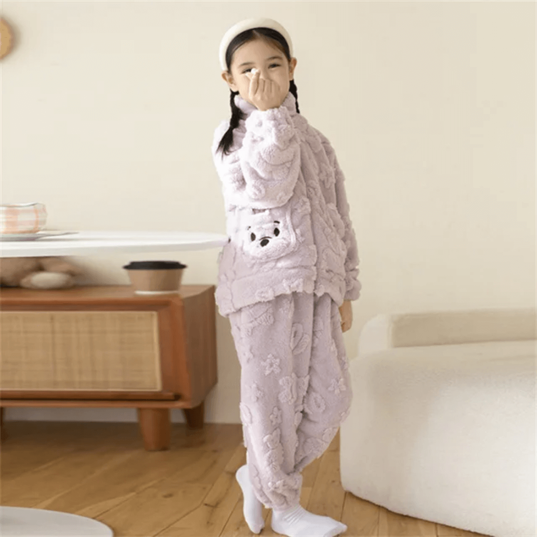 Conjunto Calça e Casaco Kids Peluciado Ursinho Forglows