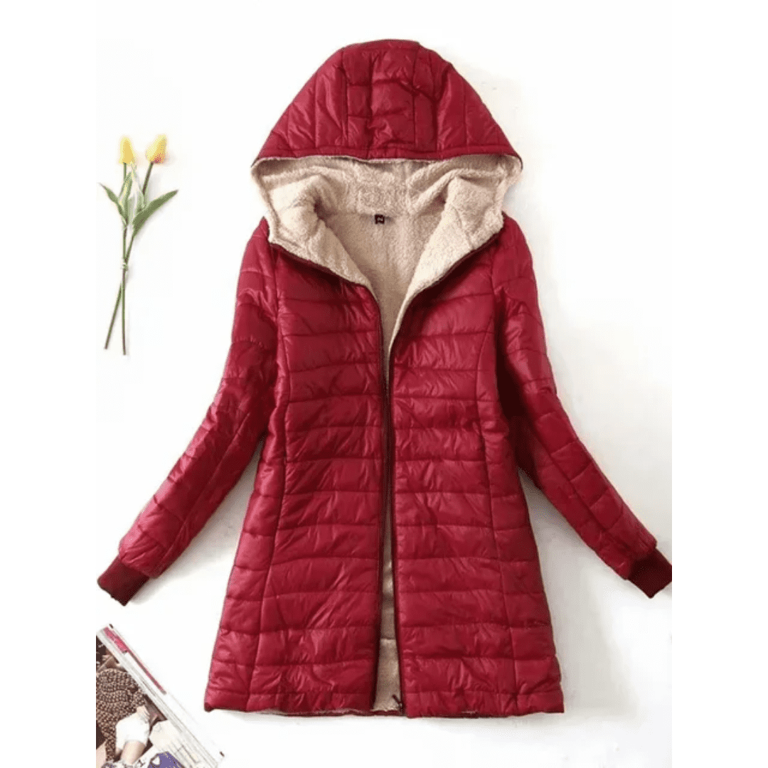 Jaqueta Feminina Puffer Longa com Pelúcia Forglows