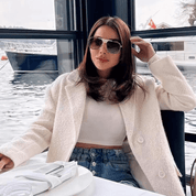 Sobretudo Feminino de Lã Branco Forglows