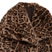 Casaco Feminino Curto de Pele Animal Print Forglows