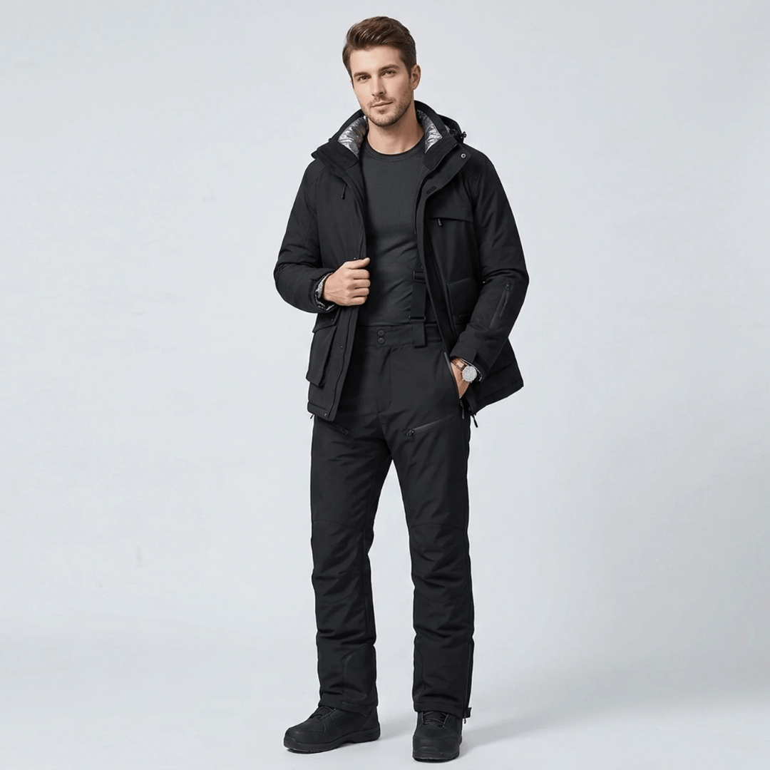 Conjunto de Casaco e Calça com Suspensório Masculino para Neve Forglows