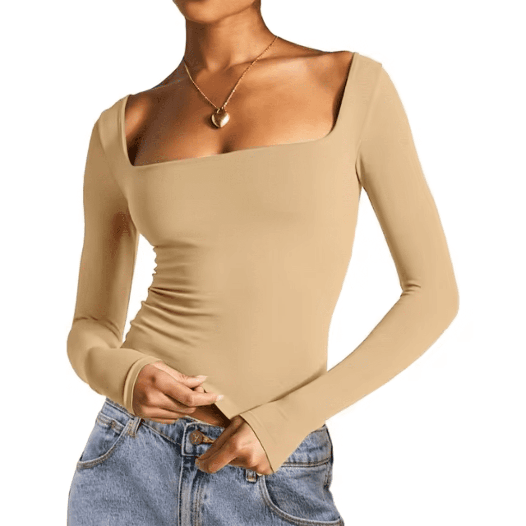 Blusa Feminina Básica Decote Quadrado Mia Forglows