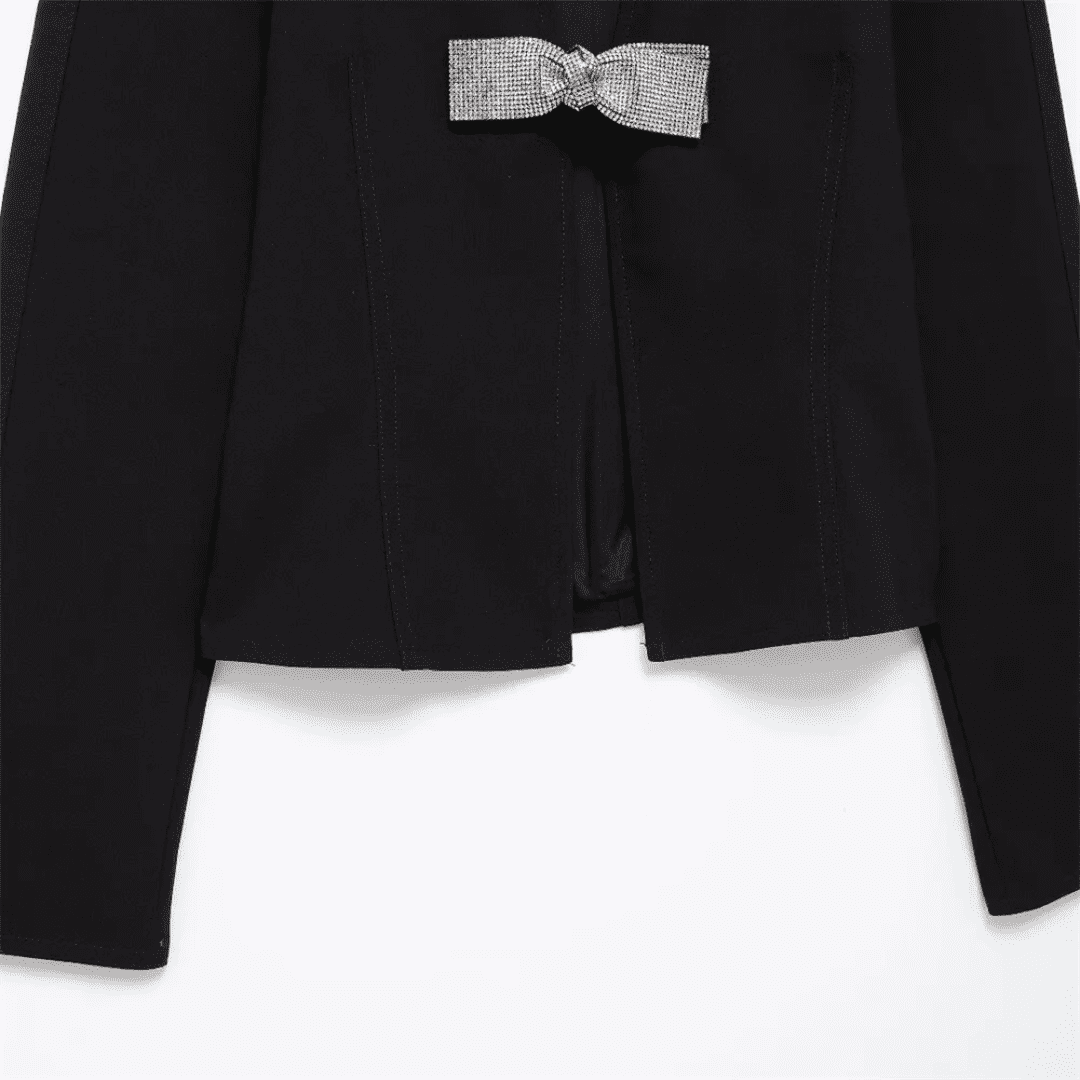 Blazer Feminino com Laço em Strass Cecília Forglows