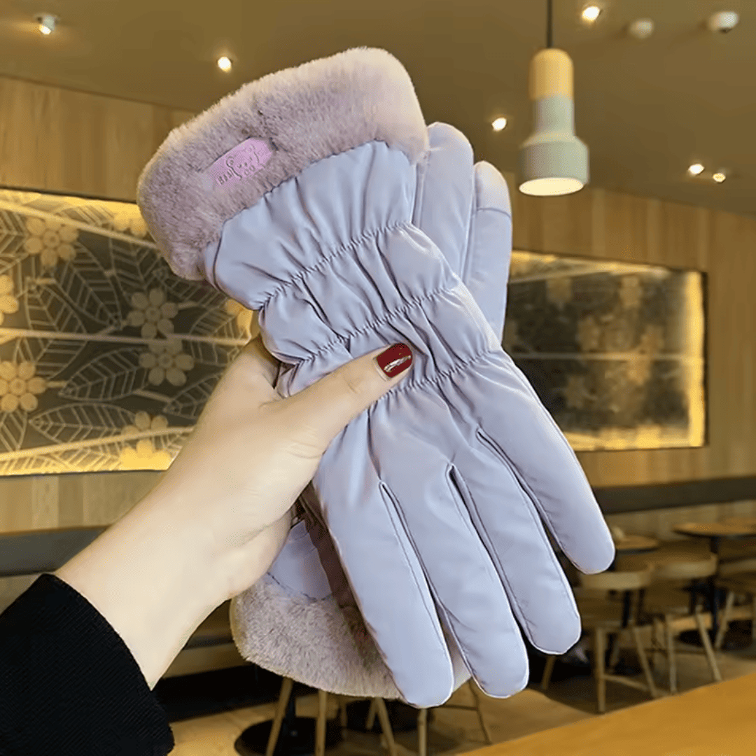 Luva Feminina Acolchoada e Impermeável com Pelúcia Forglows