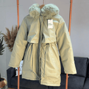 Trench Coat Feminino com Pelúcia e Capuz Forglows