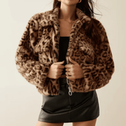 Jaqueta Feminina de Pelos Leopard Forglows