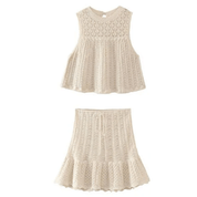 Conjunto Feminino Blusa e Saia Crochê Sâmira Forglows