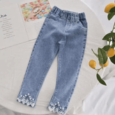 Calça Jeans Infantil Menina com Pérolas