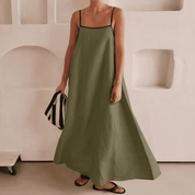 Vestido Maxi Feminino em Linho Forglows
