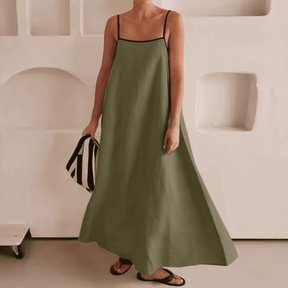 Vestido Maxi Feminino em Linho
