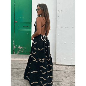 Vestido Feminino Longo com Estampa Geométrica Vicky