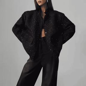 Jaqueta Feminina Bomber de Lantejoulas Genevieve