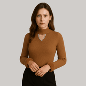 Suéter Feminino Peluciado com Pérolas Forglows