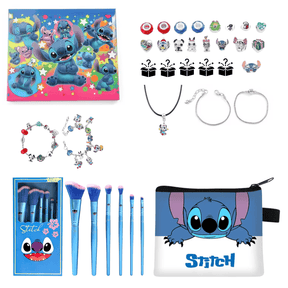 Caixa Surpresa de Berloques, Pulseiras e Colar do Stitch