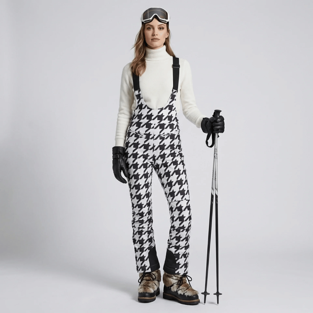 Calça Feminina com Alças para Neve Impermeável Forglows