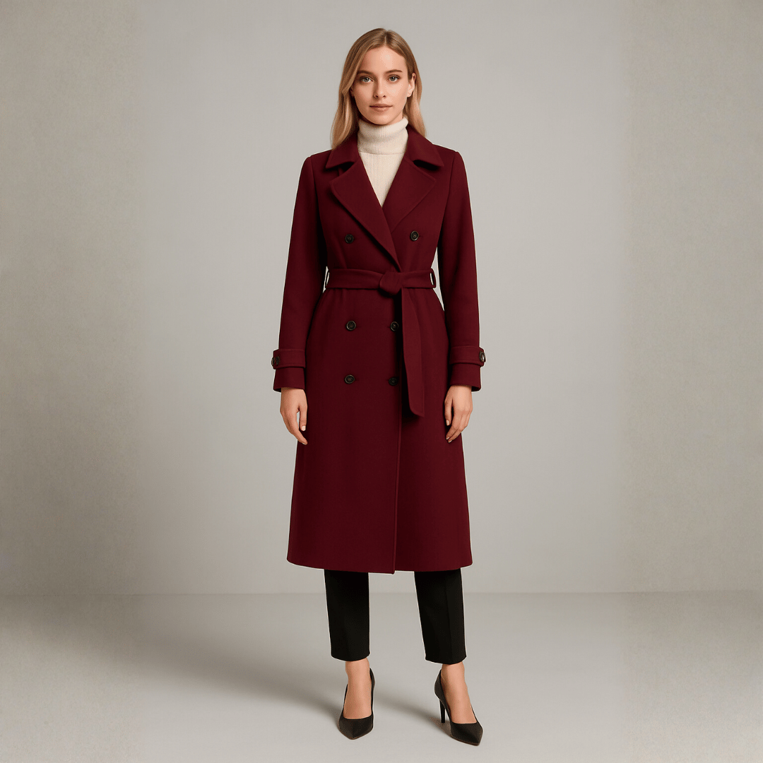 Sobretudo Feminino Borgonha Forglows