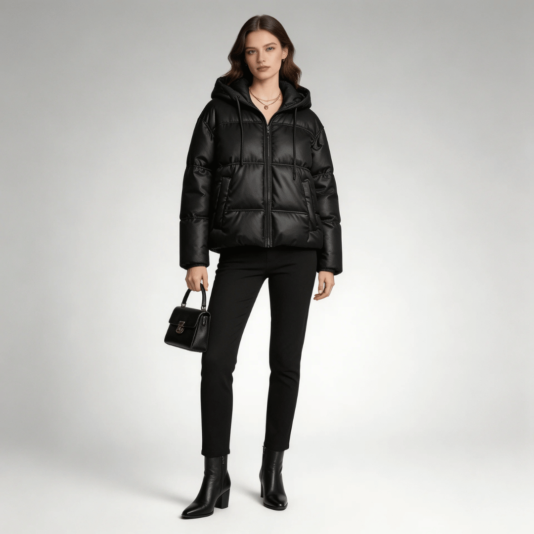 Jaqueta Feminina Puffer com Capuz Forglows