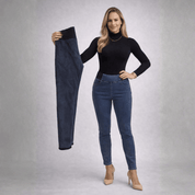 Calça Jeans Feminina Montaria Peluciada Forglows + Meia Térmica