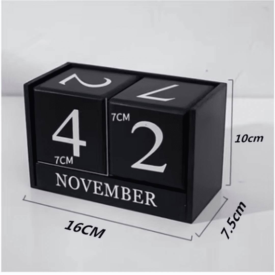 Calendário em Bloco de Madeira