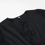 Blusa Feminina Bata com Amarração Manga Curta Luna Forglows