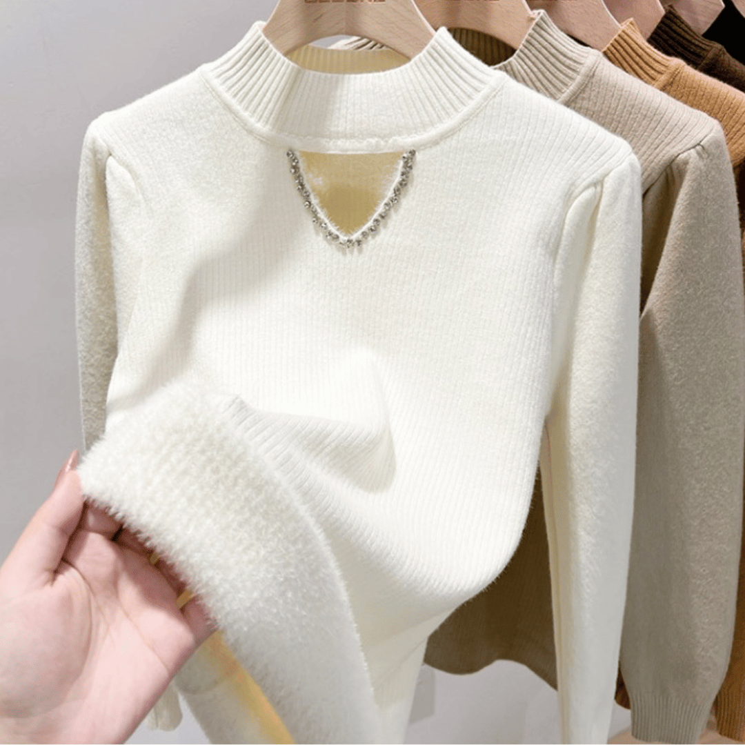 Suéter Feminino Peluciado com Pérolas Forglows