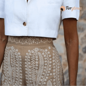 Shorts Feminino de Linho Bordado Forglows