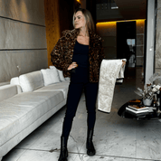 Calça Jeans Feminina Montaria Peluciada Forglows + Meia Térmica