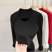 Suéter Feminino Peluciado Decote Assimétrico Forglows