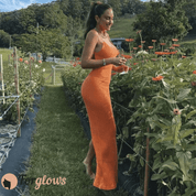 Vestido Feminino Longo Costas Nua Tricot Versales Forglows