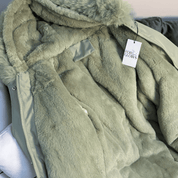 Trench Coat Feminino com Pelúcia e Capuz Forglows