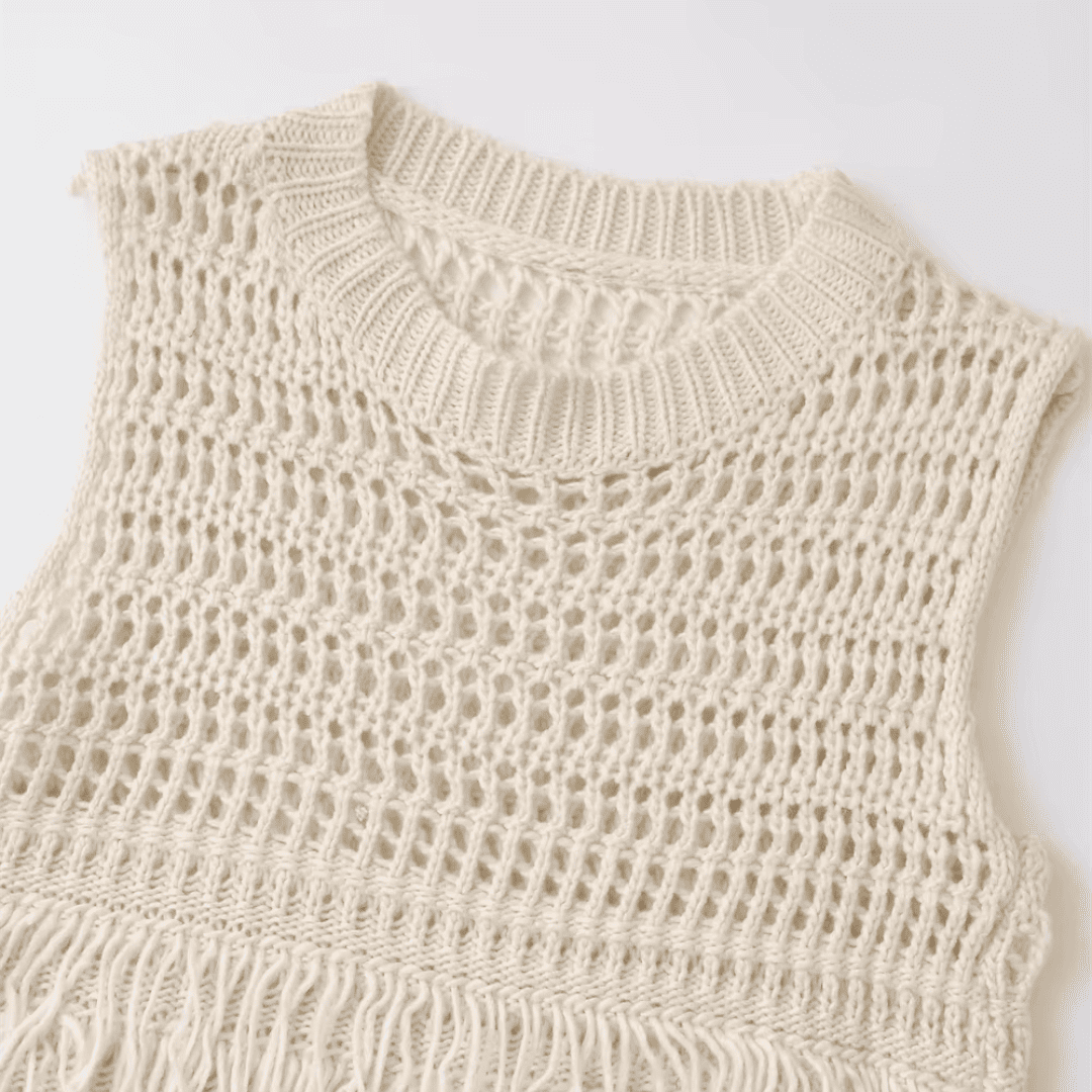 Blusa Feminina de Crochê com Franja Forglows