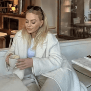 Sobretudo Feminino de Lã Branco Forglows