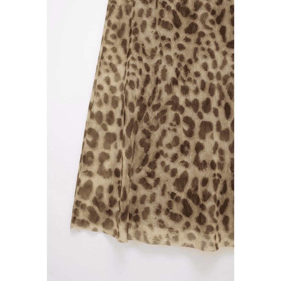 Vestido Feminino Longo Animal Print em Tule Forglows