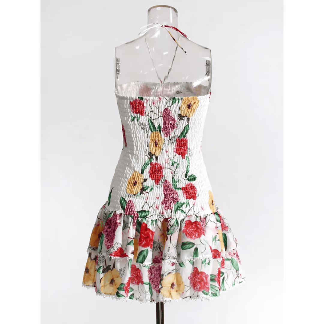 Vestido Feminino em Lastex com Babados Forglows